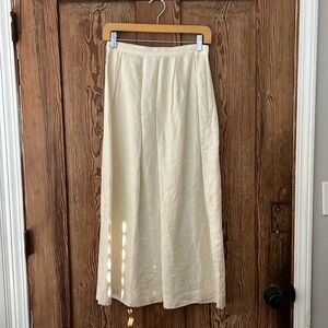 Vintage cream linen skirt by Cloak of Many Colors. Fits like a 4.